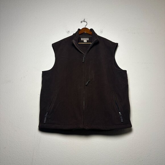 Duluth Trading Fleece Vest Full Zip Sweater Men 2XL Brown Outerwear Jacket Fall - Picture 1 of 12